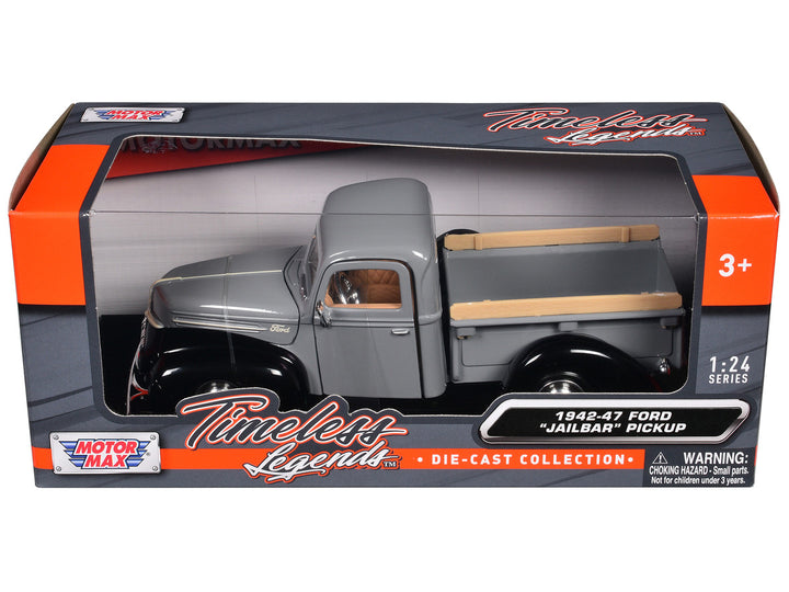 1942-47 Ford "Jailbar" Pickup Truck Gray and Black "Timeless Legends" Series 1/24 Diecast Model Car by Motormax-0