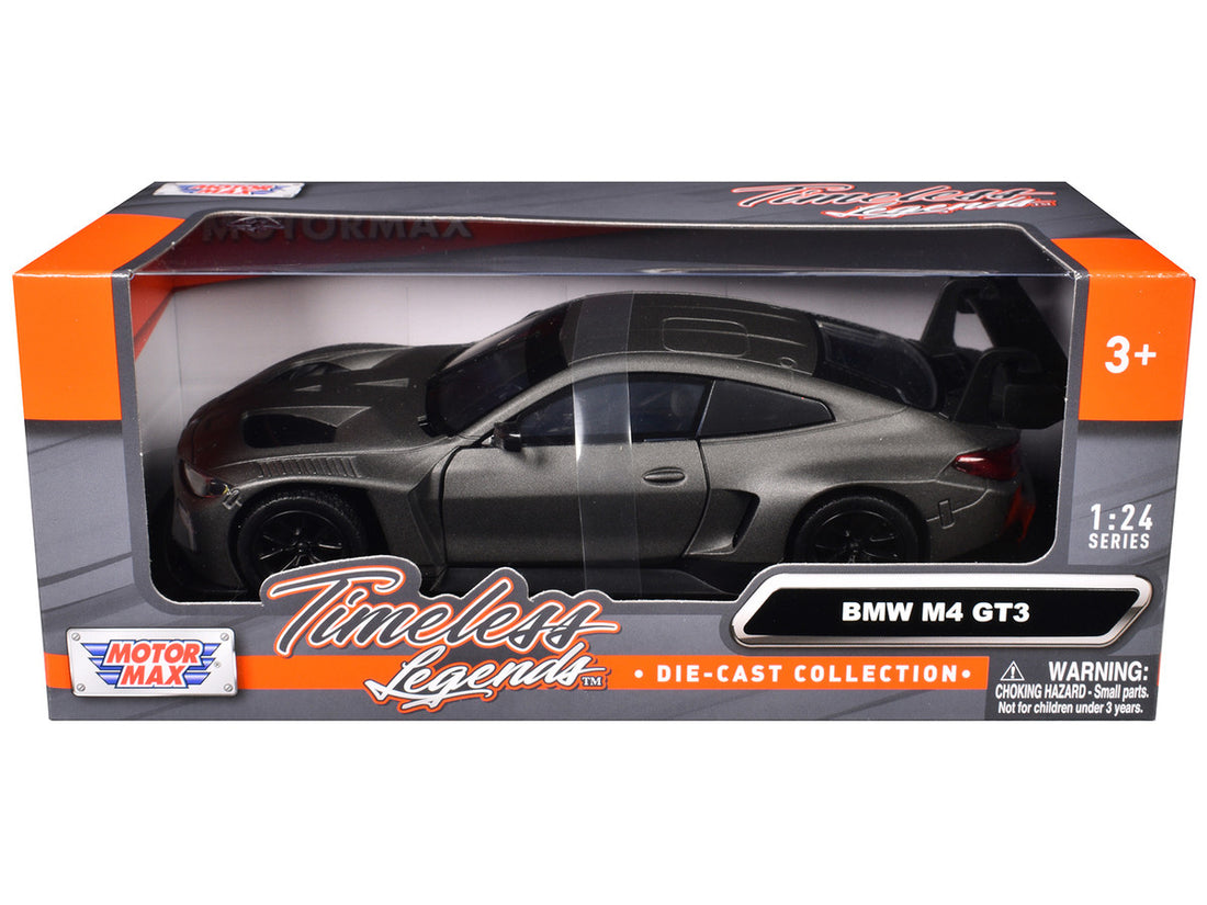 BMW M4 GT3 Matt Black "Timeless Legends" Series 1/24 Diecast Model Car by Motormax-2