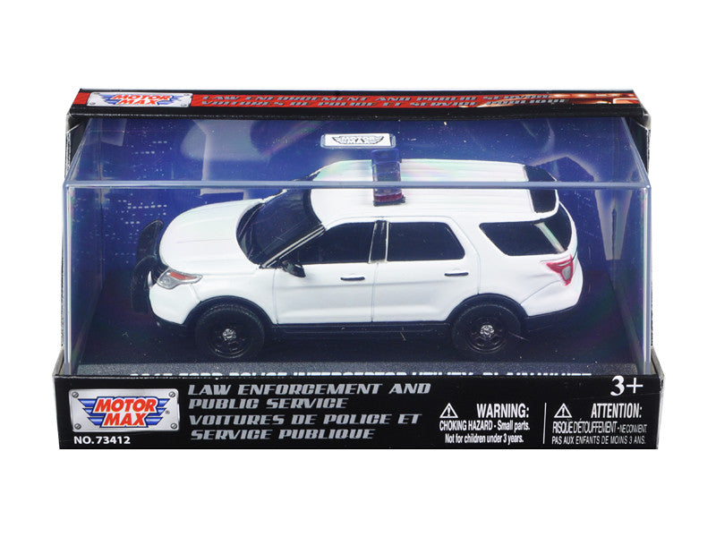 2015 Ford Police Interceptor Utility Plain White 1/43 Diecast Model Car by Motormax-0