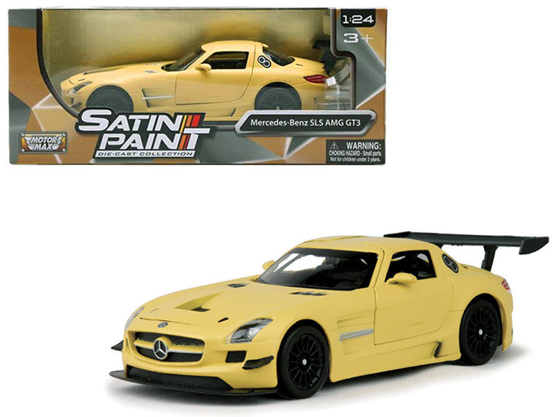 Mercedes Benz SLS AMG GT3 Matte Yellow 1/24 Diecast Model Car by Motormax-0