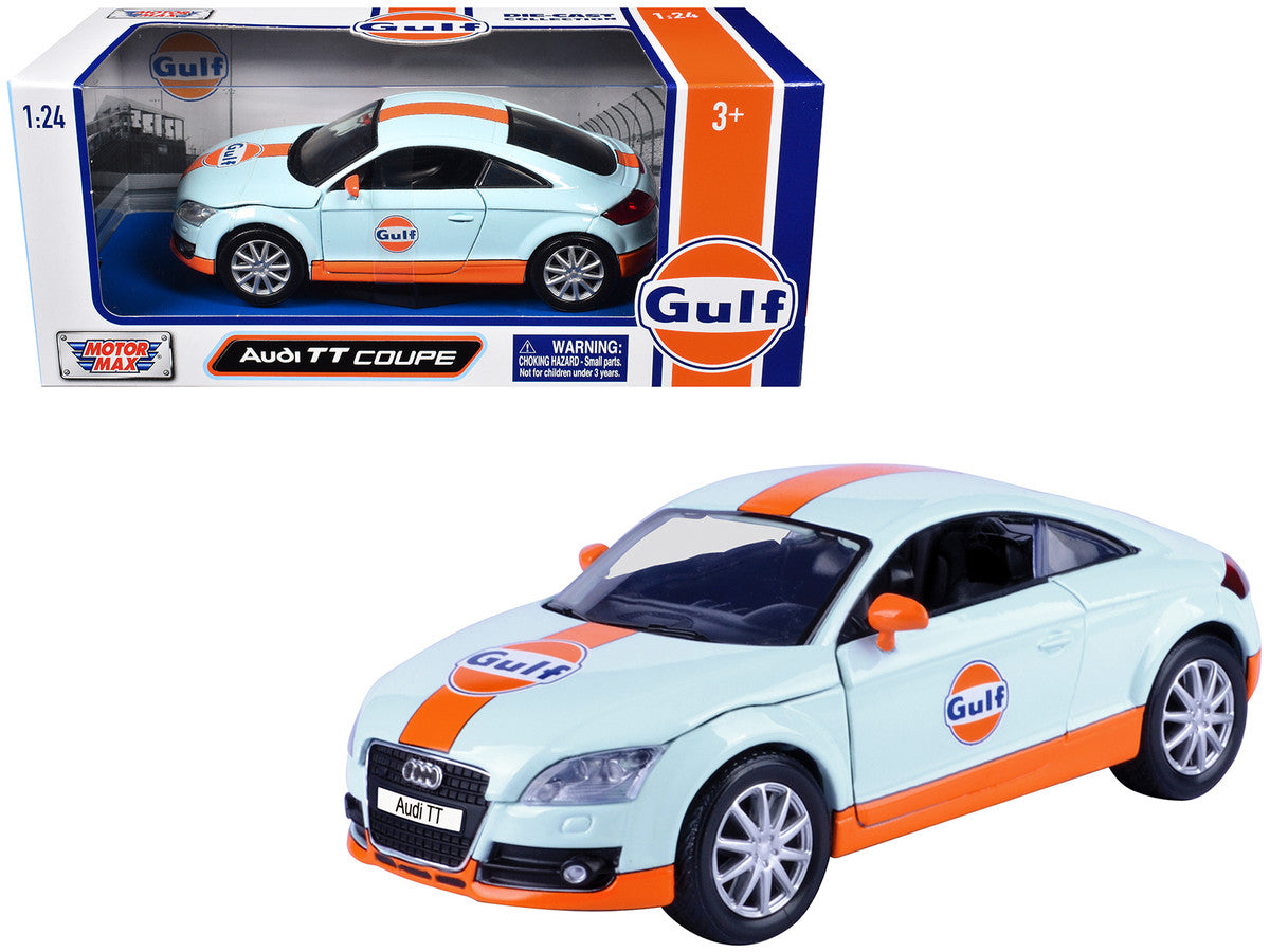 udi TT Coupe "Gulf Oil" Light Blue with Orange Stripes "Gulf Die-Cast Collection" 1/24 Diecast Model Car by Motormax