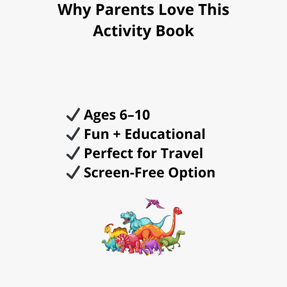 Dinosaur Learning & Activity Book - 50 Page Printable + Fillable PDF for Ages 6-10 7