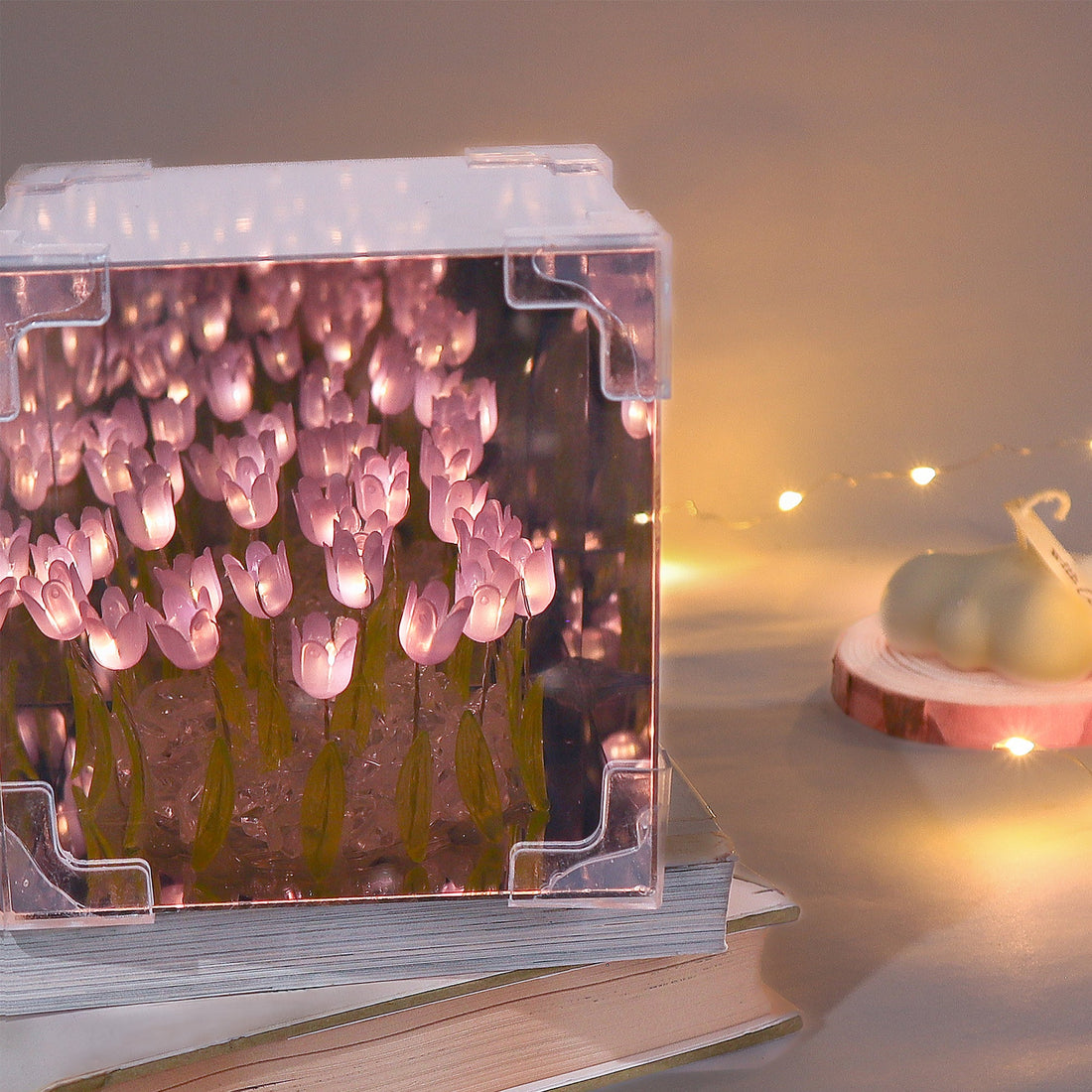 Tulip Mirror LED Night Light - Purple 4