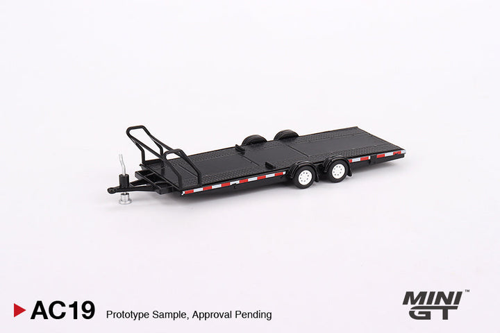 Car Hauler Trailer Black #AC19 1:64 by Mini-GT MGTAC19 Angled Front View 2