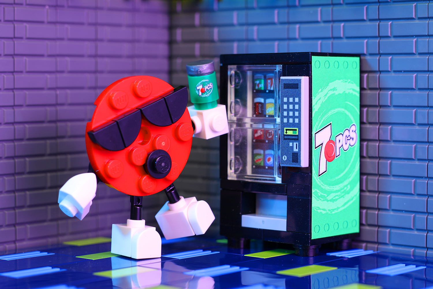 Custom 7 Pieces Soda Vending Machine made using LEGO parts - B3 Customs 3