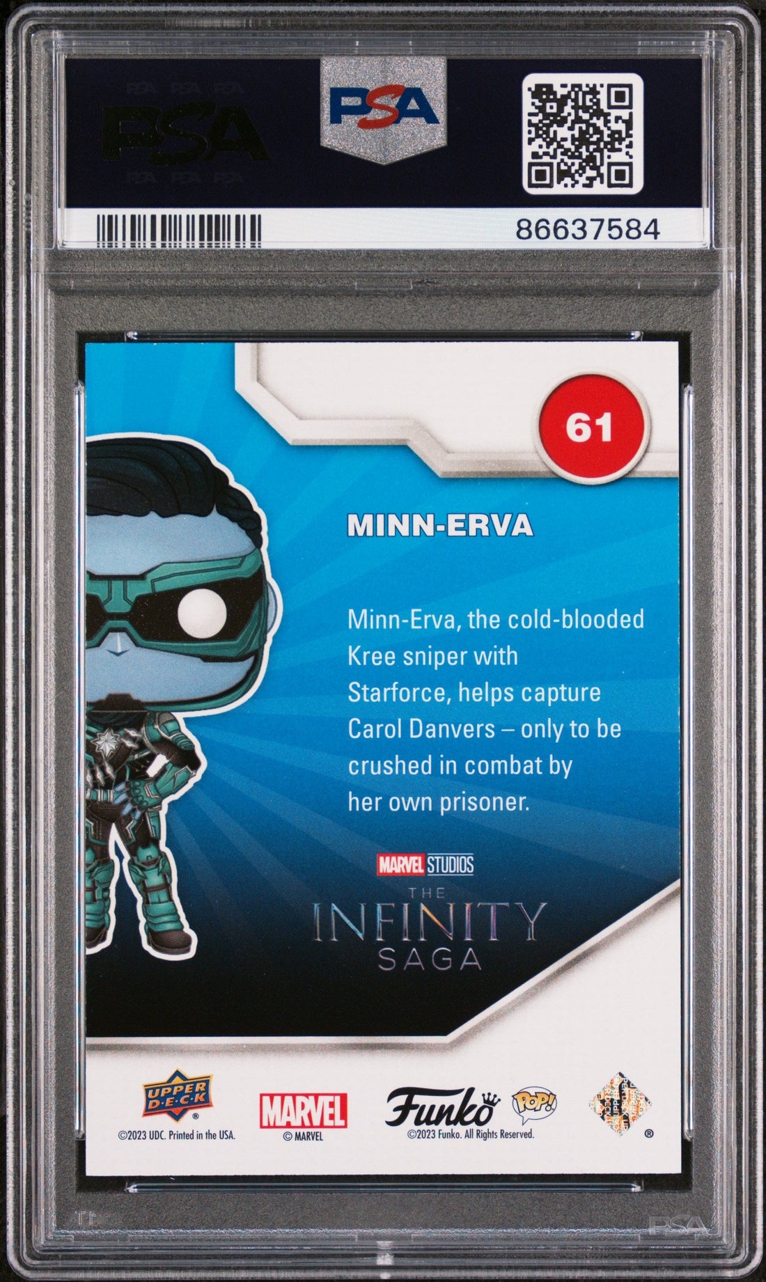 2023 UPPER DECK FUNKO POP MARVEL  MINNERVA PATINA #61  PSA 10 2