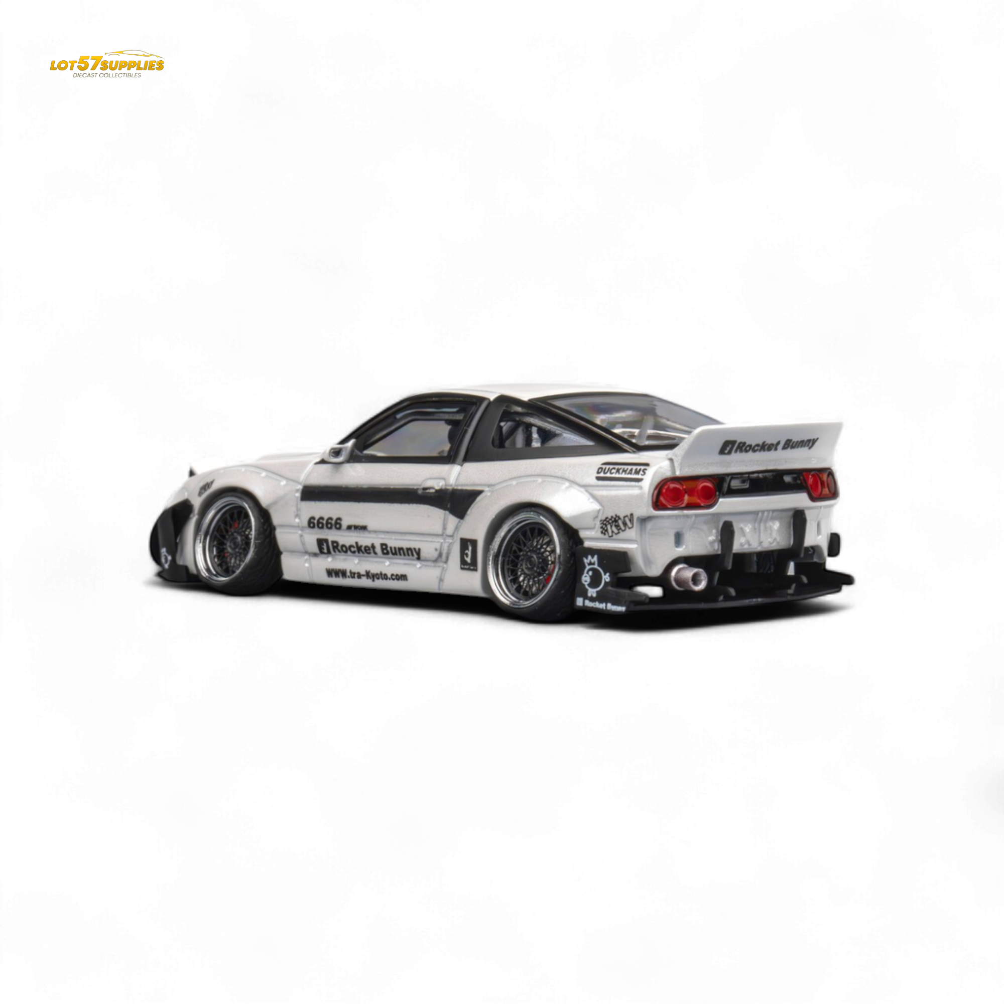 Nissan Custom 180SX - Pandem Rocket Bunny White 1:64 by MicroTurbo