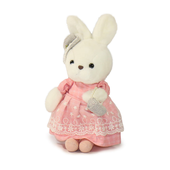 11-inch White Maisie Rabbit with Pink Dress 2