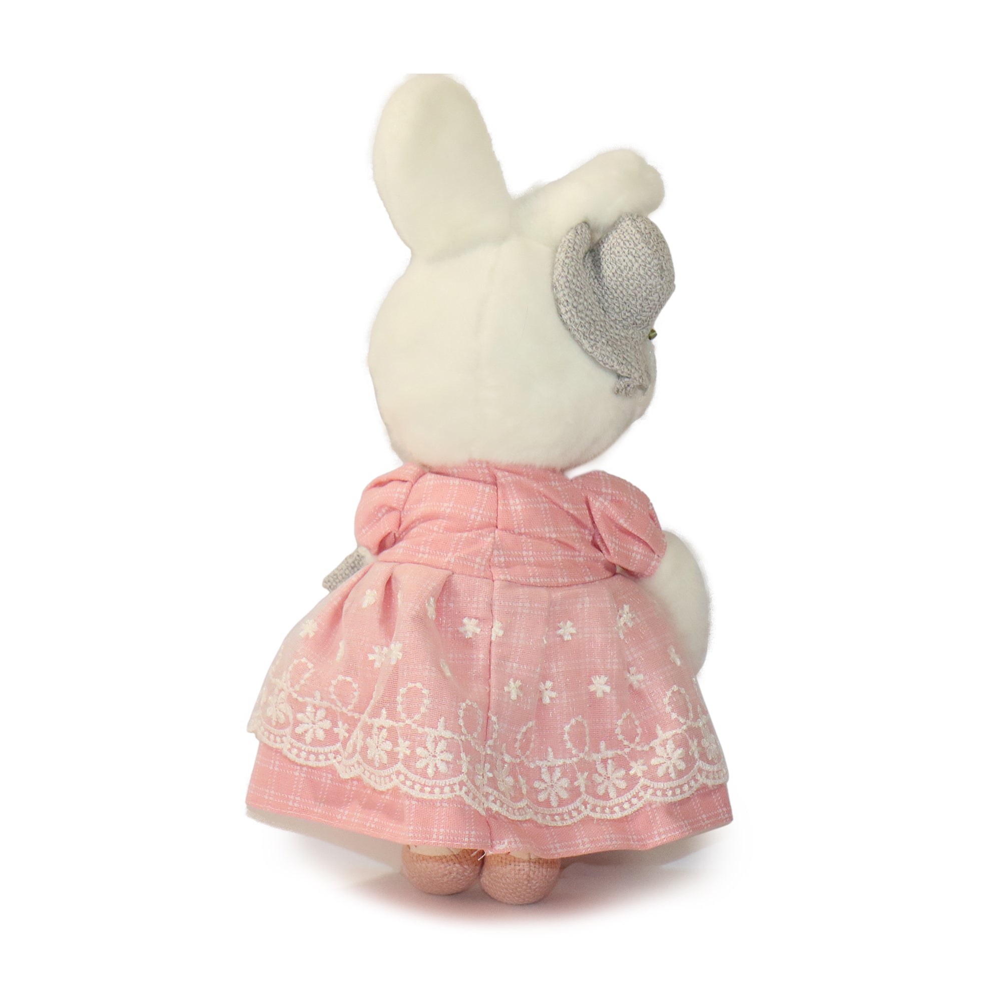 11-inch White Maisie Rabbit with Pink Dress 4