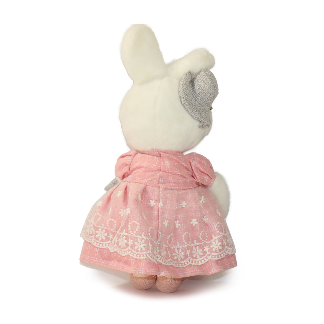 11-inch White Maisie Rabbit with Pink Dress 4