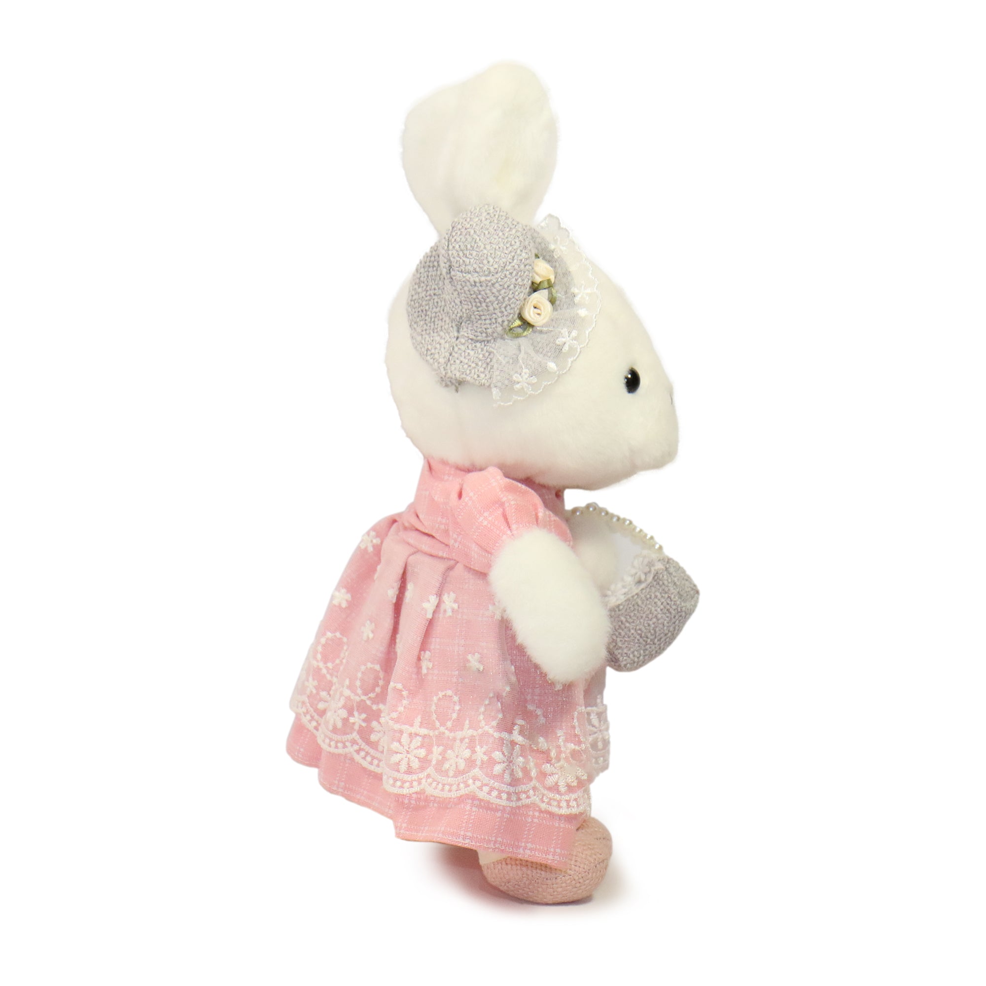 11-inch White Maisie Rabbit with Pink Dress 3