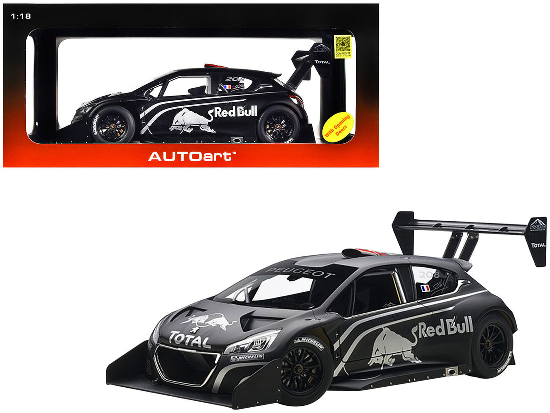 Peugeot 208 T16 Pikes Peak "Red Bull" Presentation Car Black 1/18 Model Car by Autoart-0