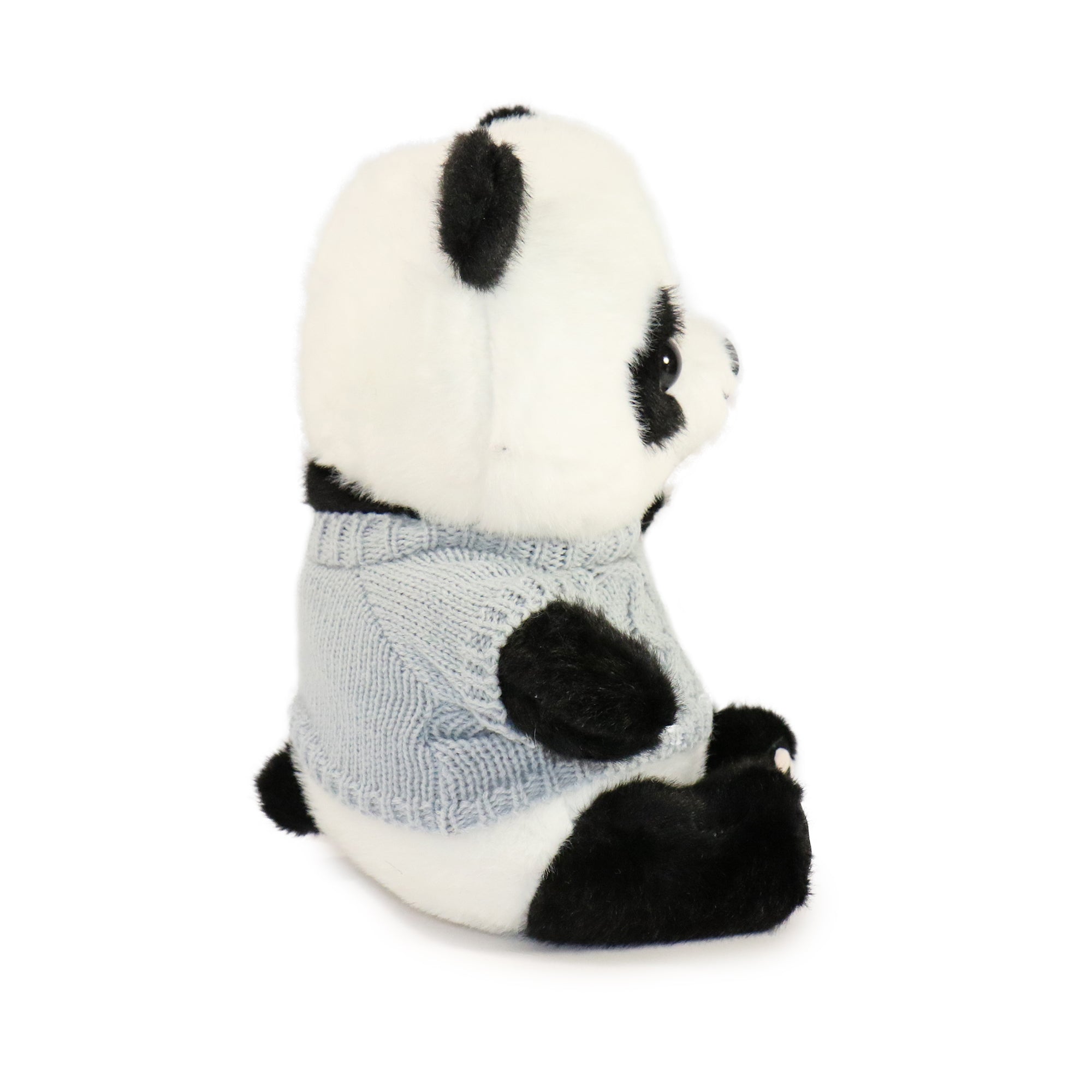10-Inch Black and White Muffin Panda with Sweater 2