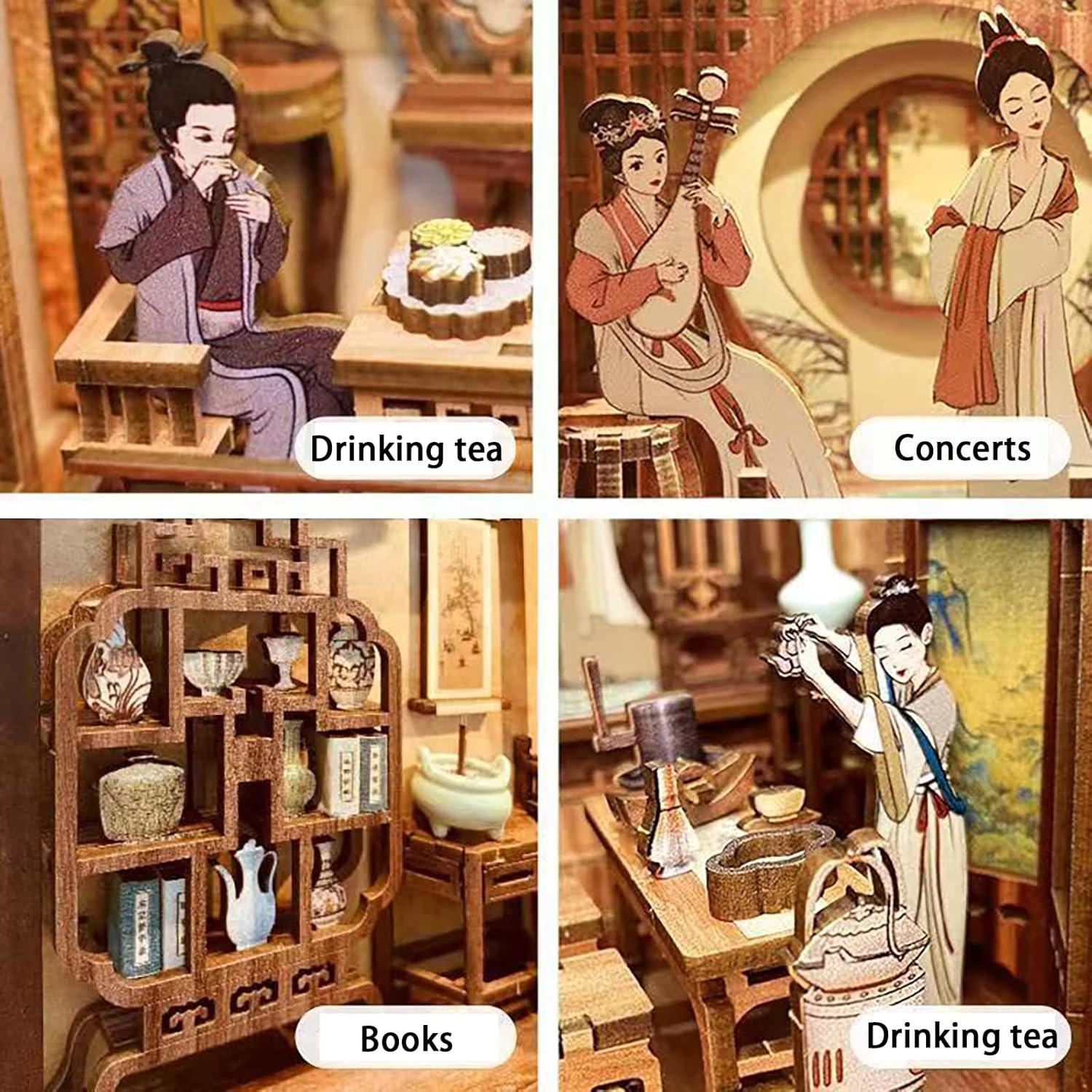 Book Nook Wizardi Miniature - Elegant Song Dynasty Roombox Kit-1