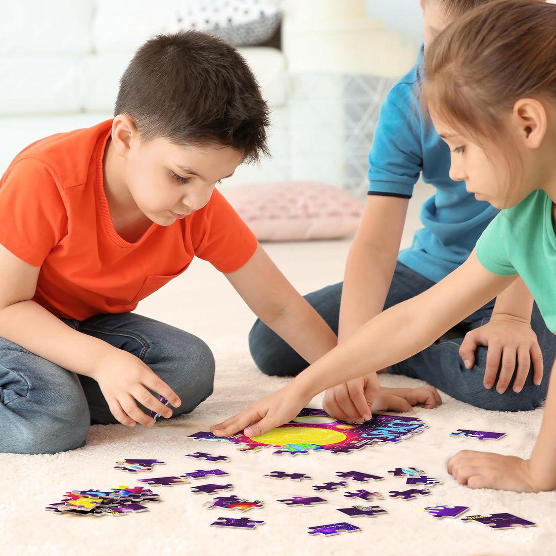 Glow in The Dark 100 Piece Galaxy Puzzle for Kids by Surreal Brands 8