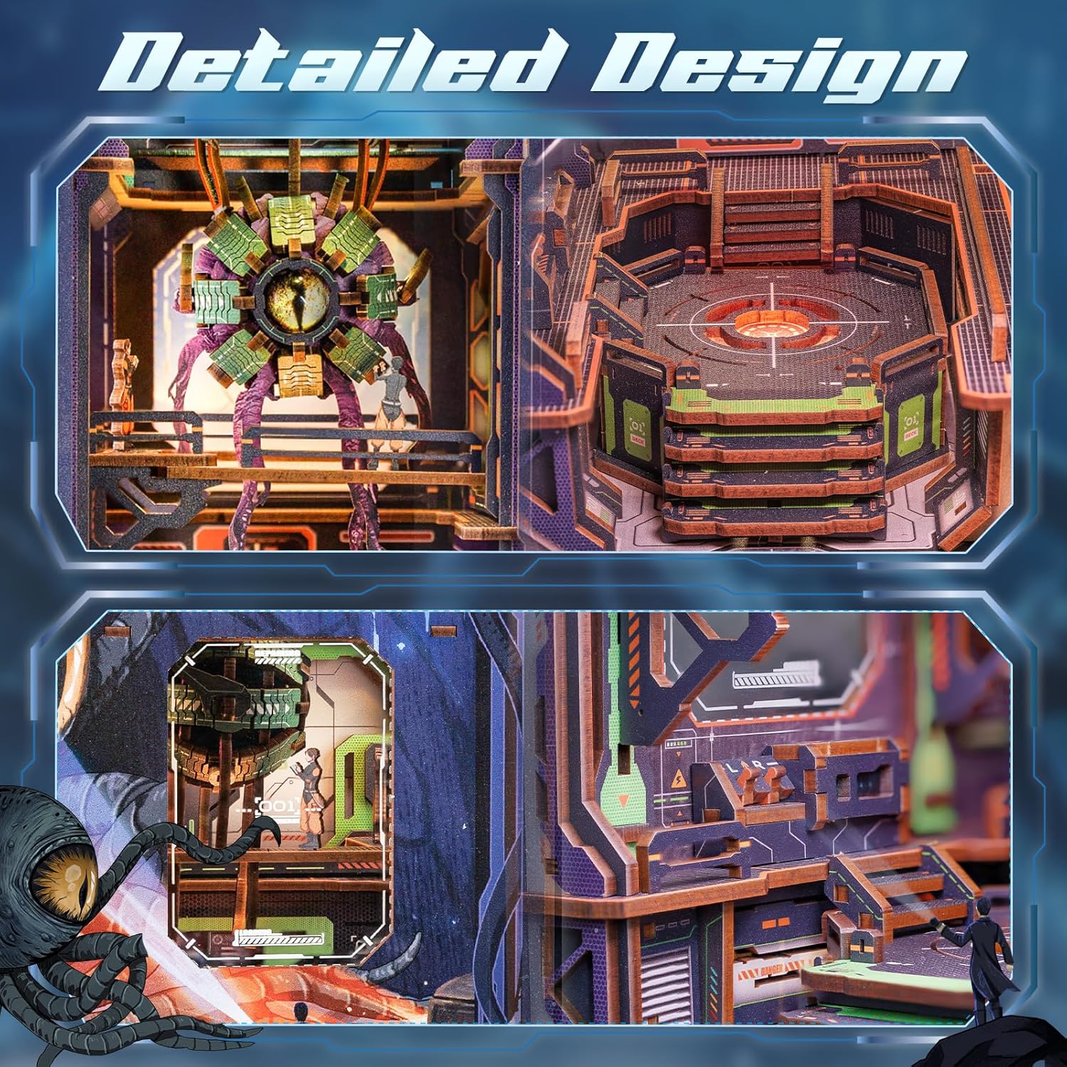 Book Nook Wizardi Miniature - The Eye of Old God Roombox Kit-3