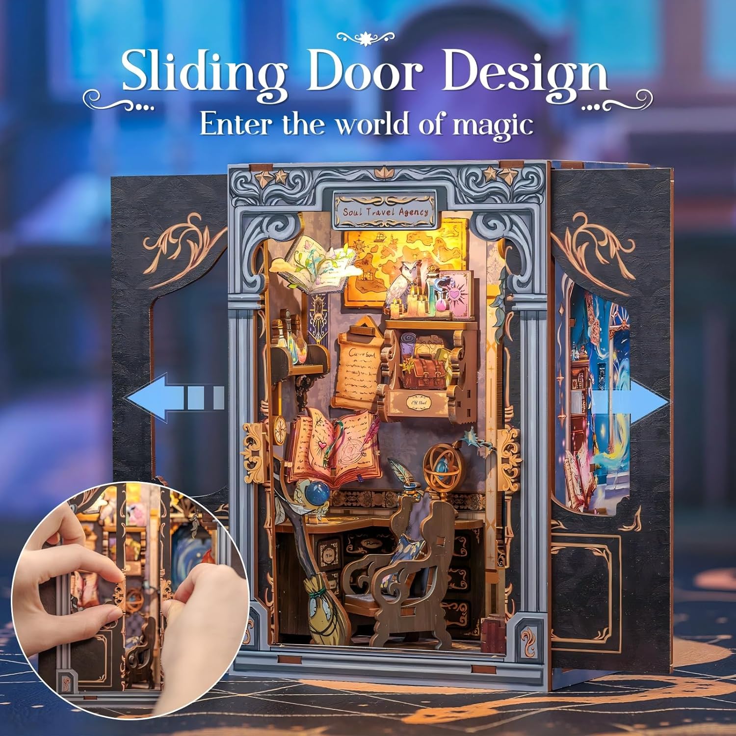 Book Nook Wizardi Miniature - Soul Travel Agency Roombox Kit-2