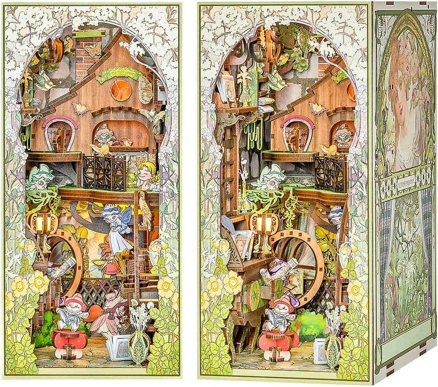 Book Nook Wizardi Miniature - Elven Paradise Roombox Kit-0