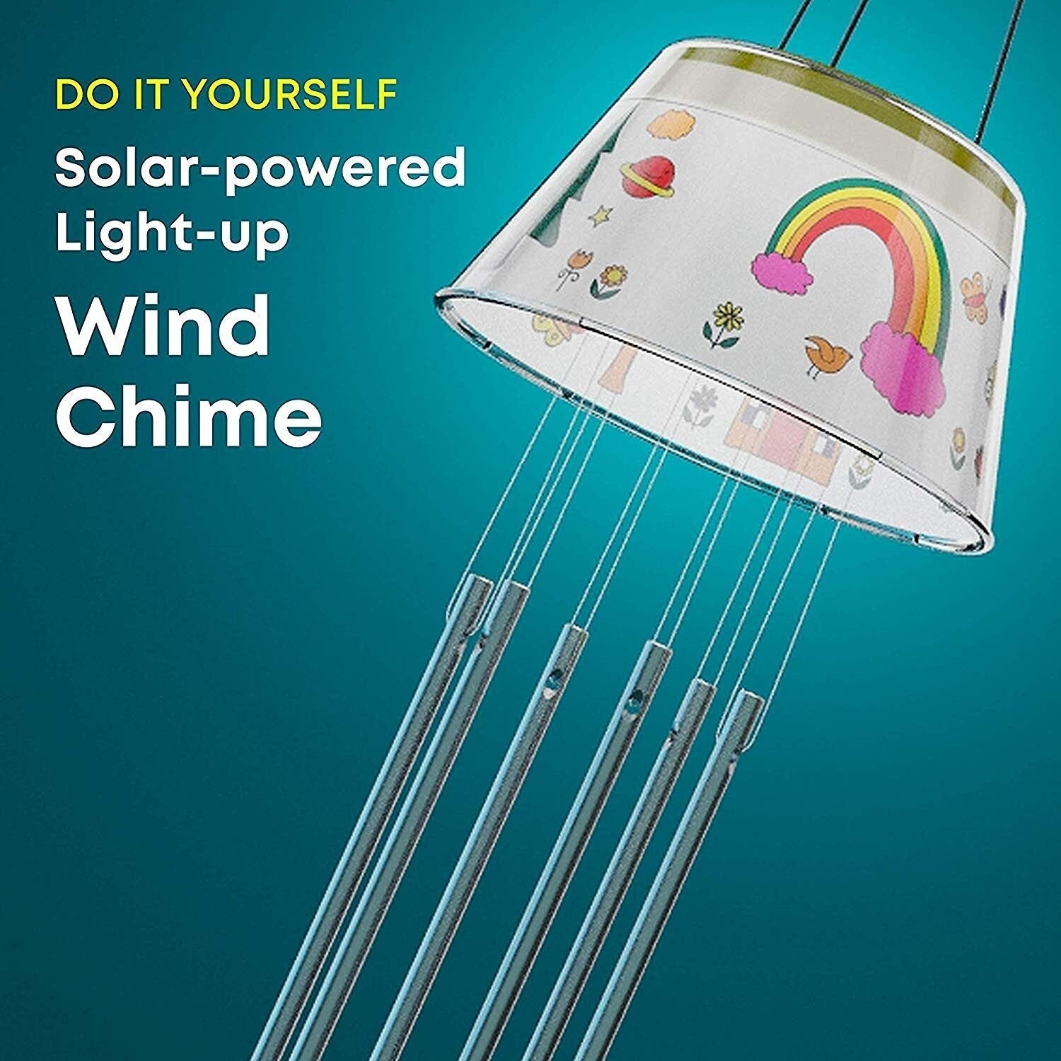 Solar-Powered Light-up Wind Chime Kit by Surreal Brands 2