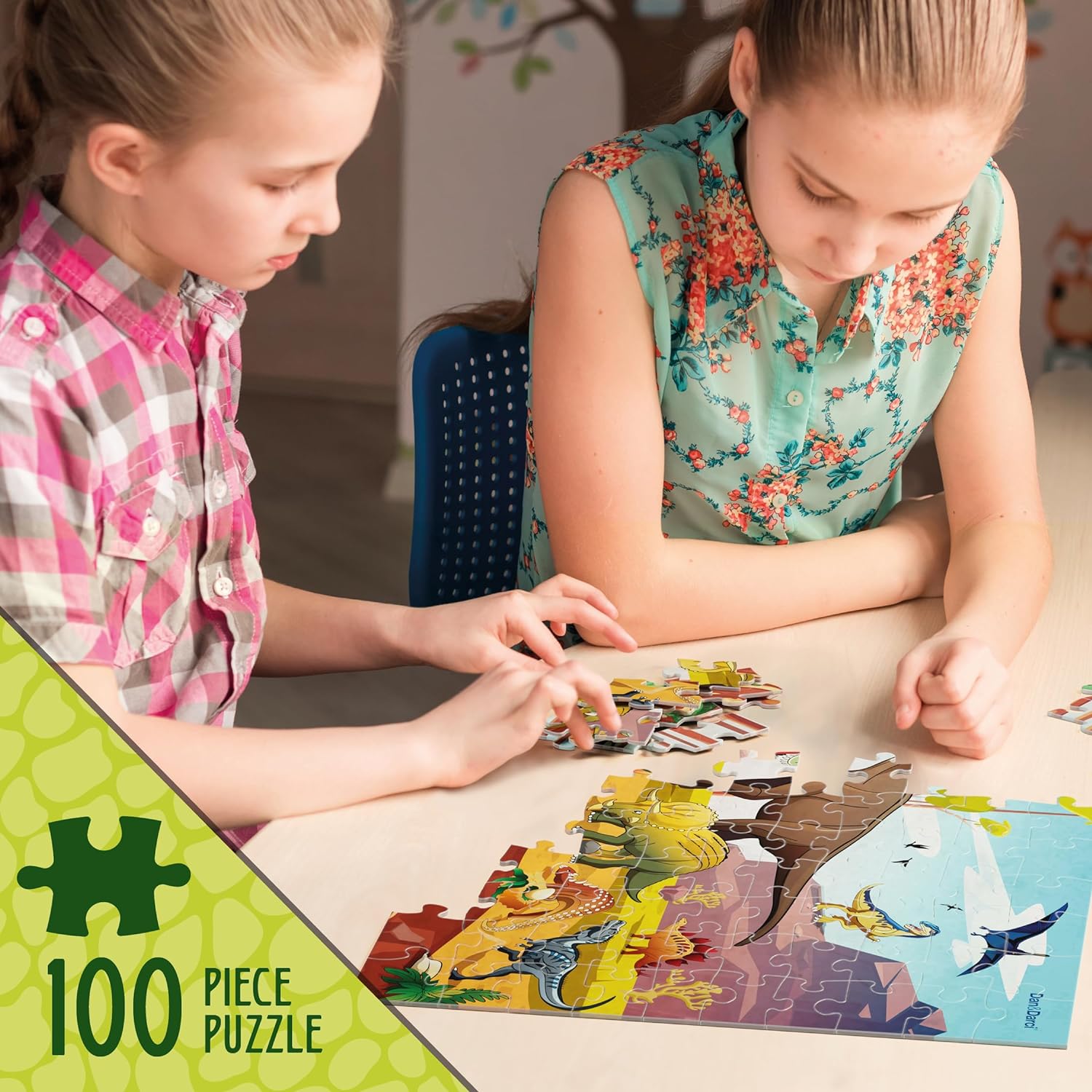 Glow in The Dark 100 Piece Dinosaur Puzzle for Kids by Surreal Brands 4