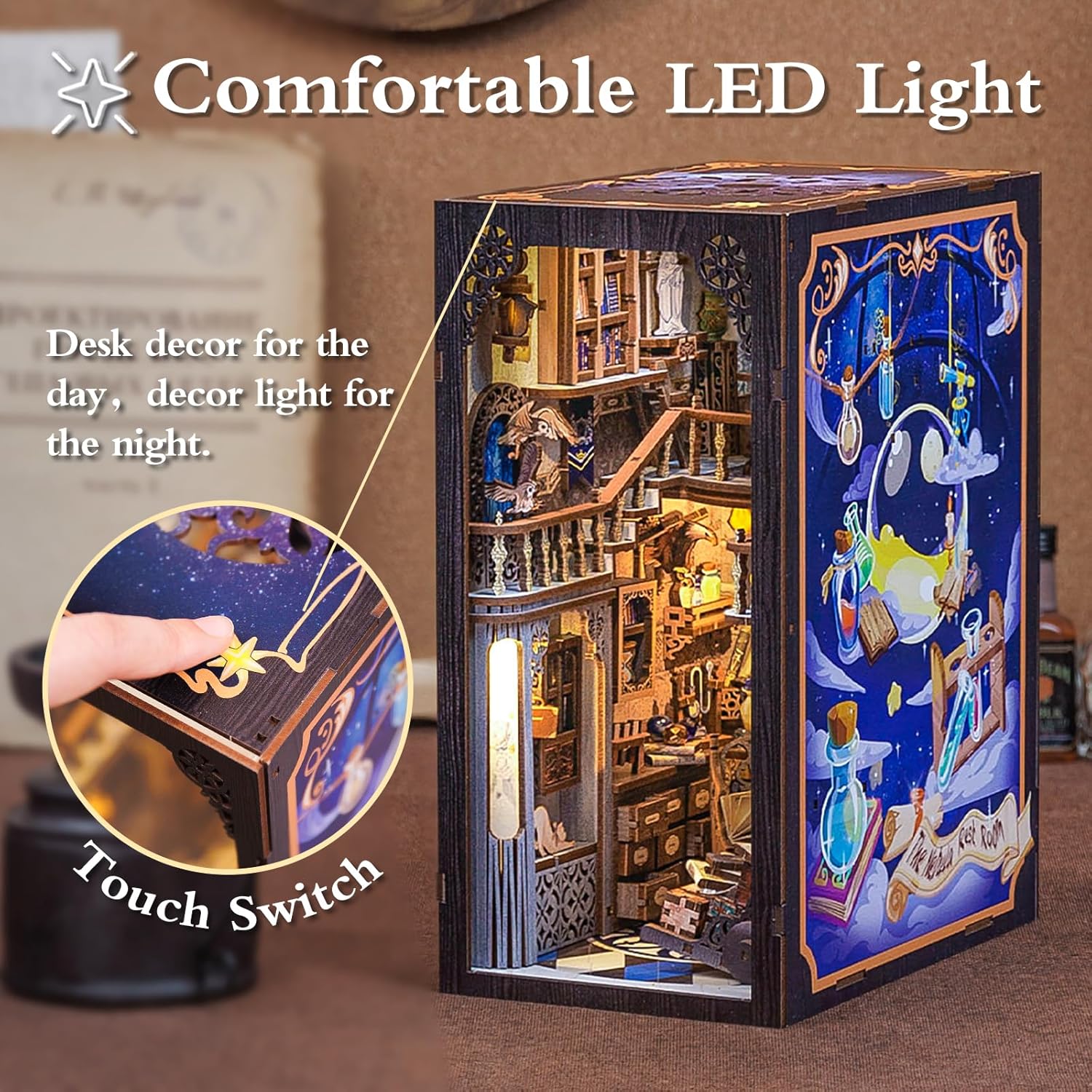 Book Nook Wizardi Miniature - Nebula Common Room Roombox Kit-3