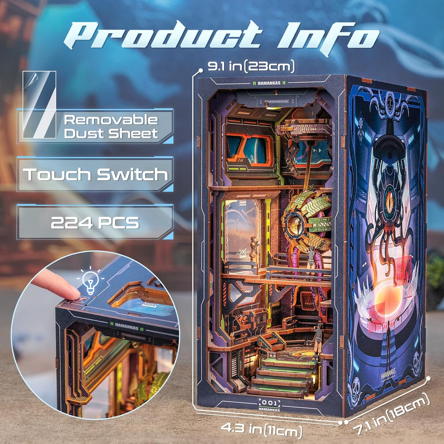 Book Nook Wizardi Miniature - The Eye of Old God Roombox Kit-2