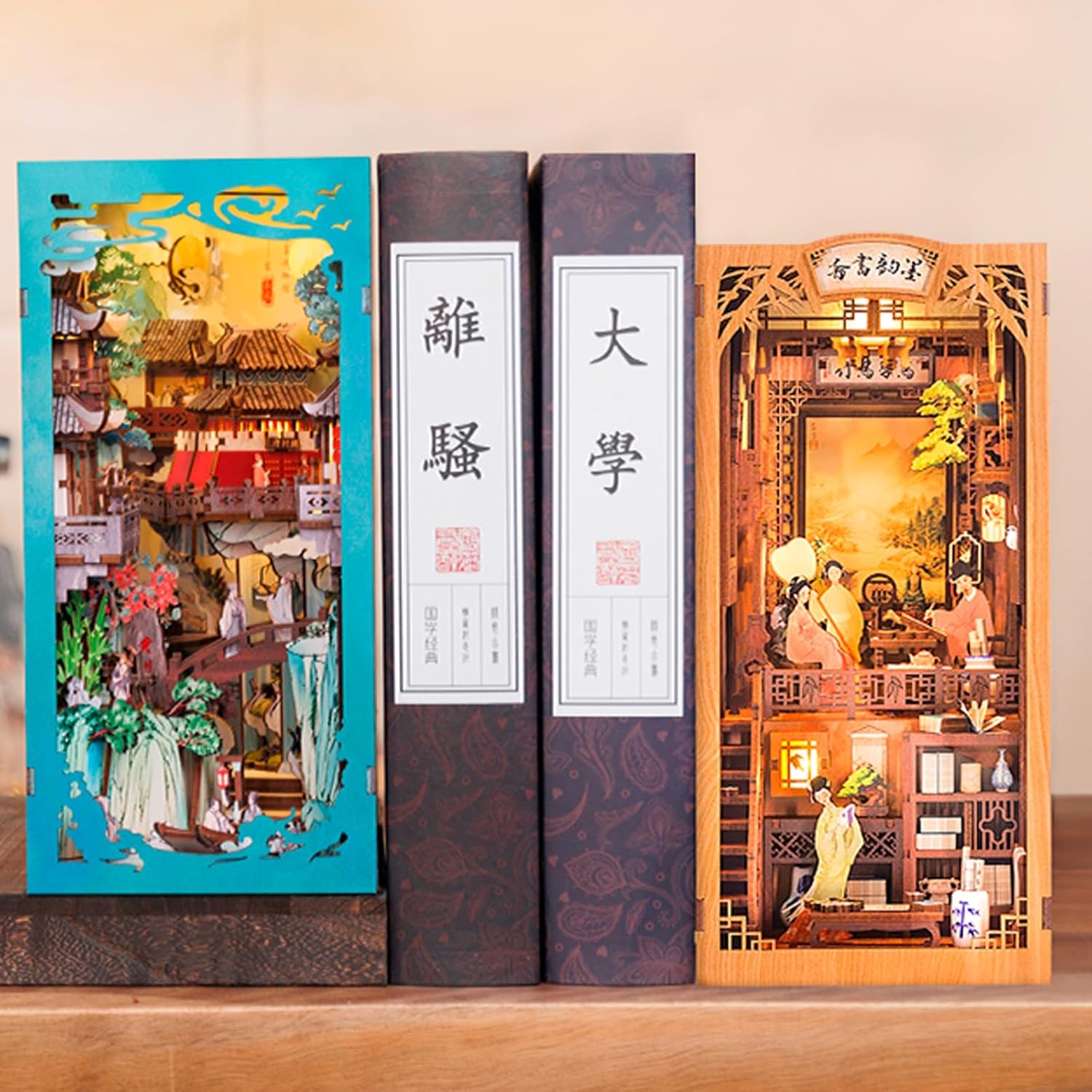 Book Nook Wizardi Miniature - Chinese Bookstore Roombox Kit-1