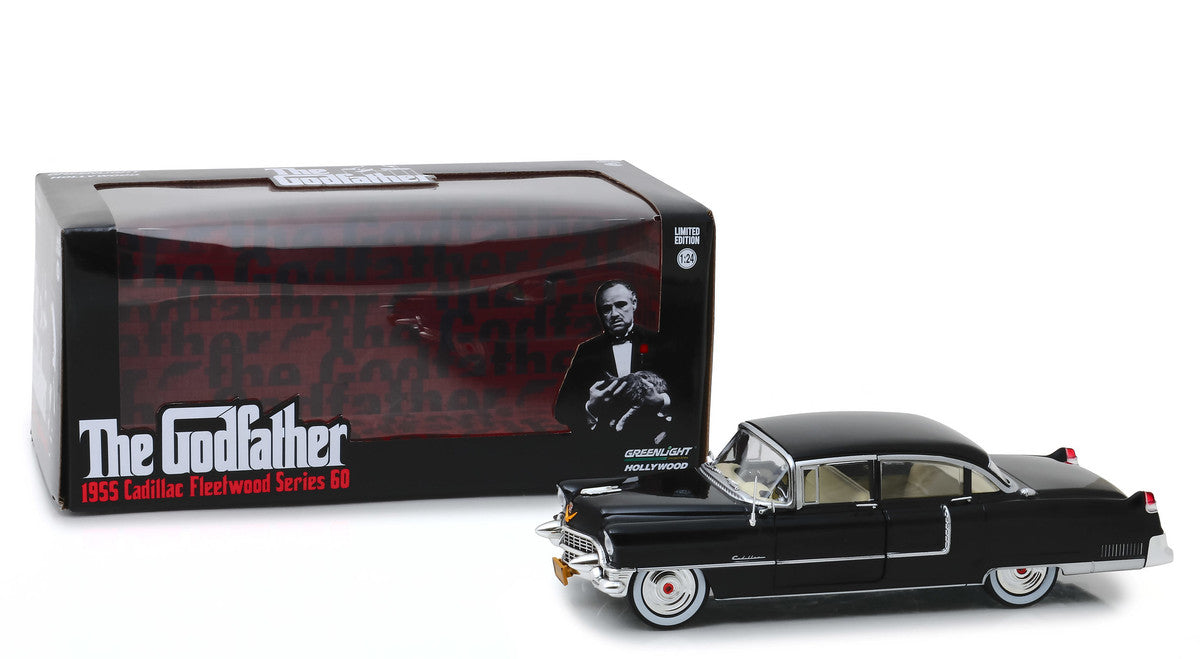 1955 Cadillac Fleetwood Series 60 Black "The Godfather" (1972) Movie 1/24 Diecast Model Car by Greenlight-2