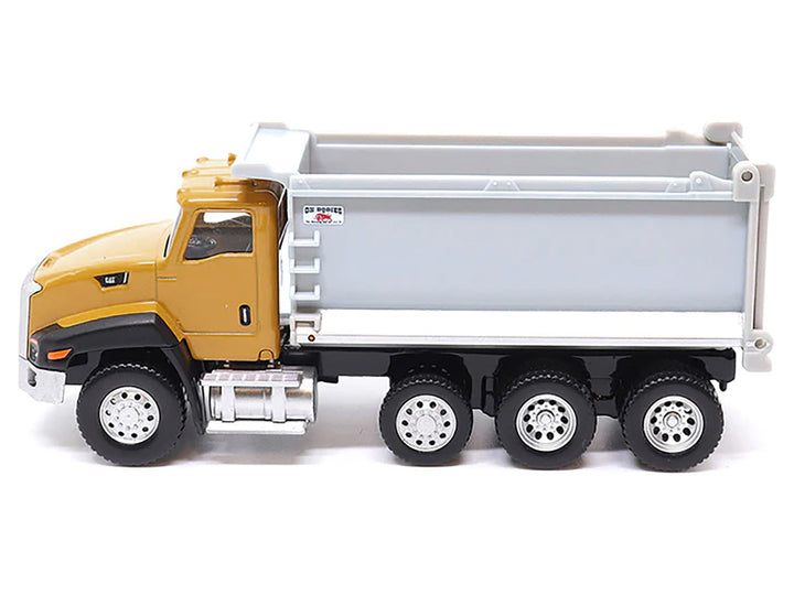 CAT Caterpillar CT660 Dump Truck Yellow and Gray 1/64 Diecast Model by Diecast Masters-1