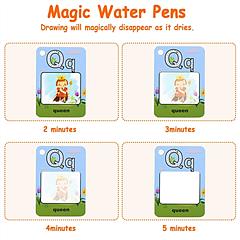 Alphabet Water Coloring Cards with 2 Magic Water Pens 5