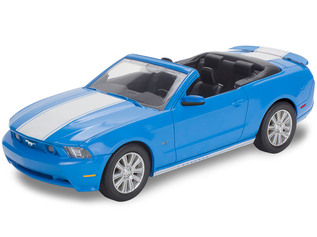 Level 2 Easy-Click 2010 Ford Mustang GT Convertible Blue 1/25 Scale Model by Revell-1