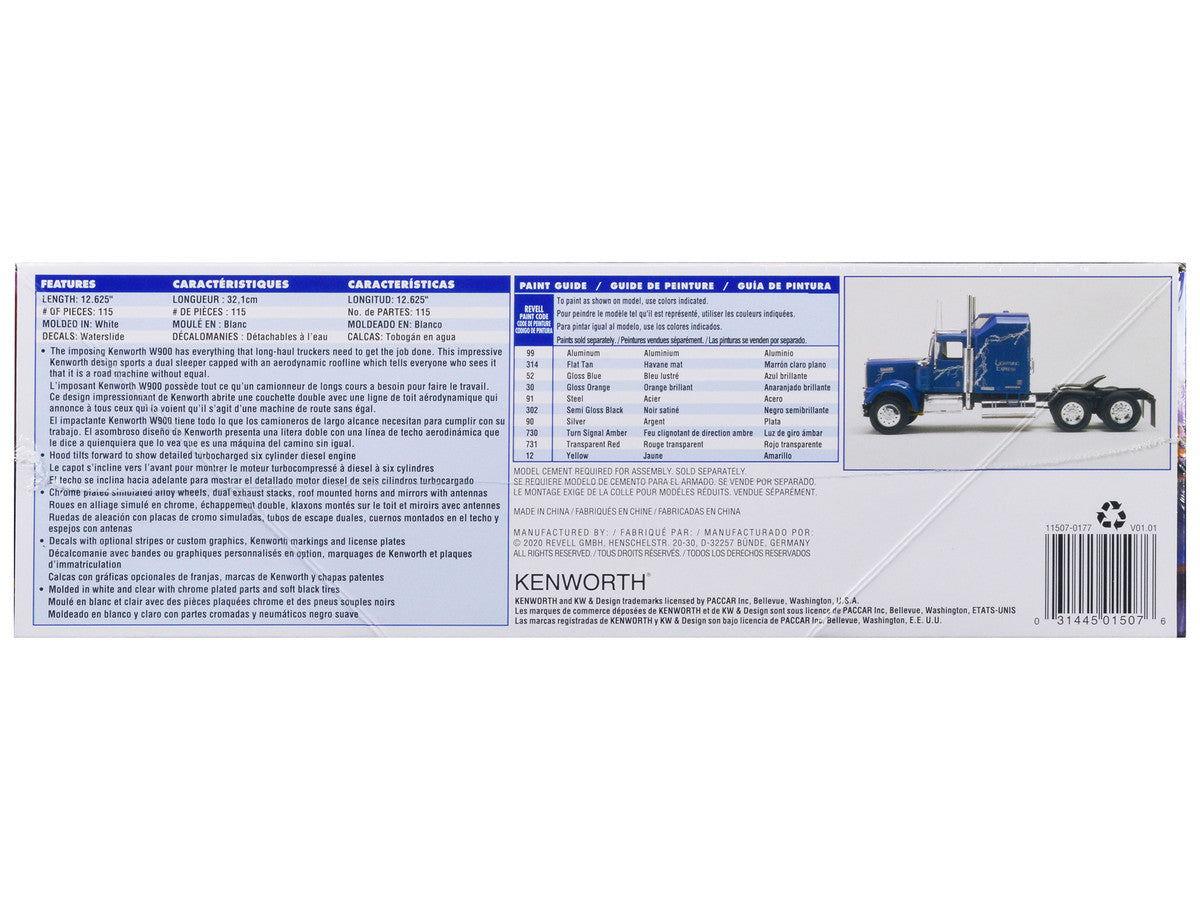 Level 4 Model Kit Kenworth W900 Aerodyne Truck Tractor "Historic Series" 1/25 Scale Model by Revell-2