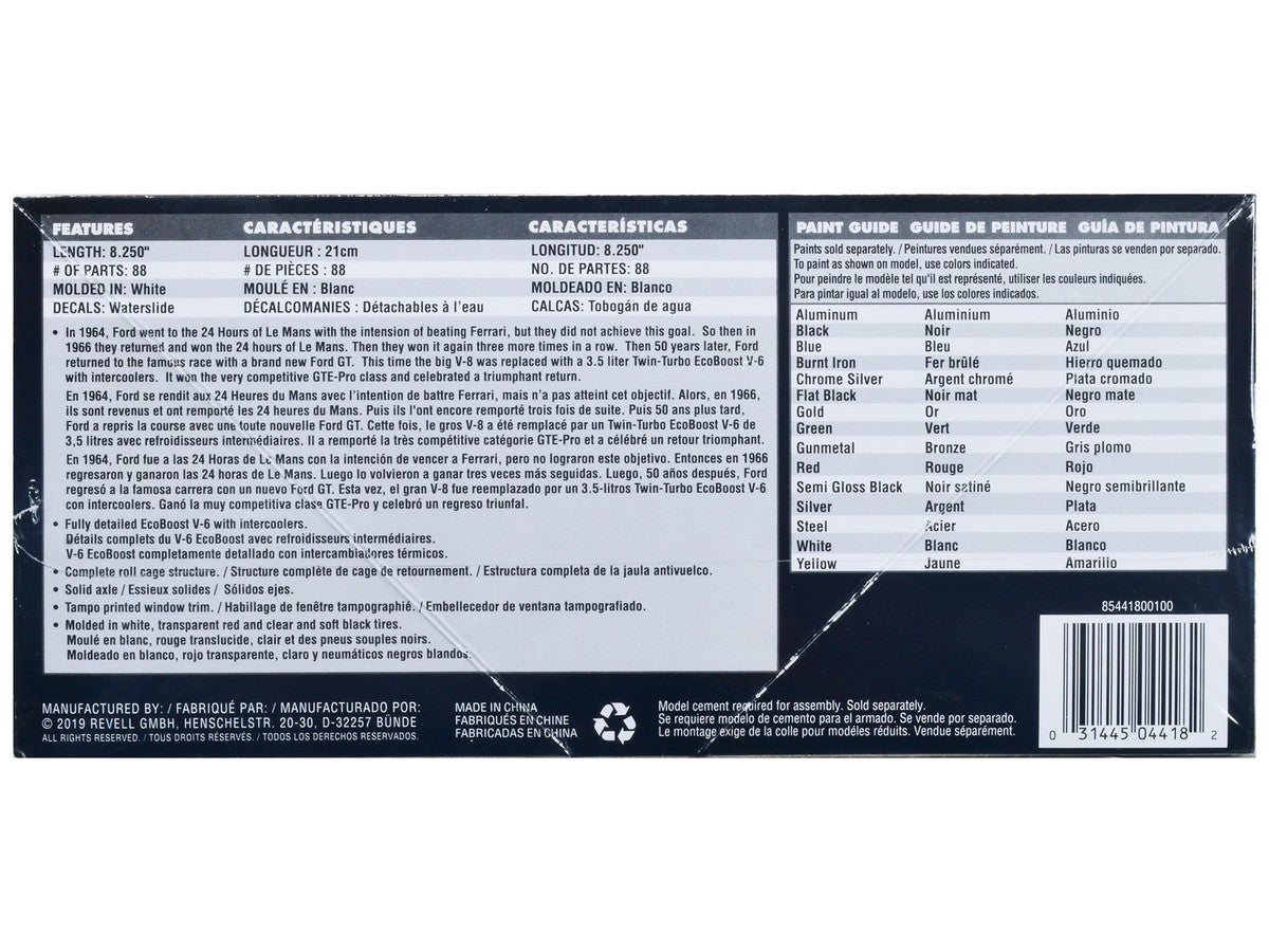 Level 4 Model Kit Ford GT "24 Hours of Le Mans" (2017) 1/24 Scale Model by Revell-1