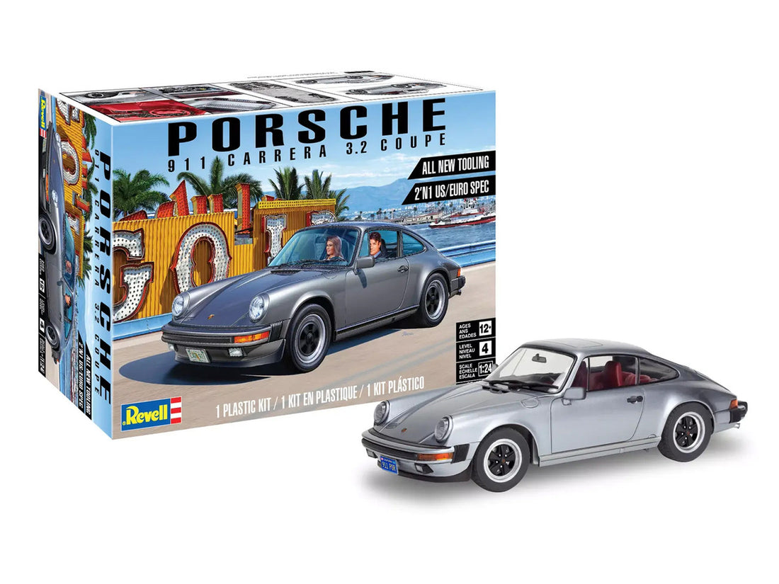 Level 4 Model Kit Porsche 911 Carrera 3.2 Coupe 2-in-1 Kit 1/24 Scale Model by Revell-1