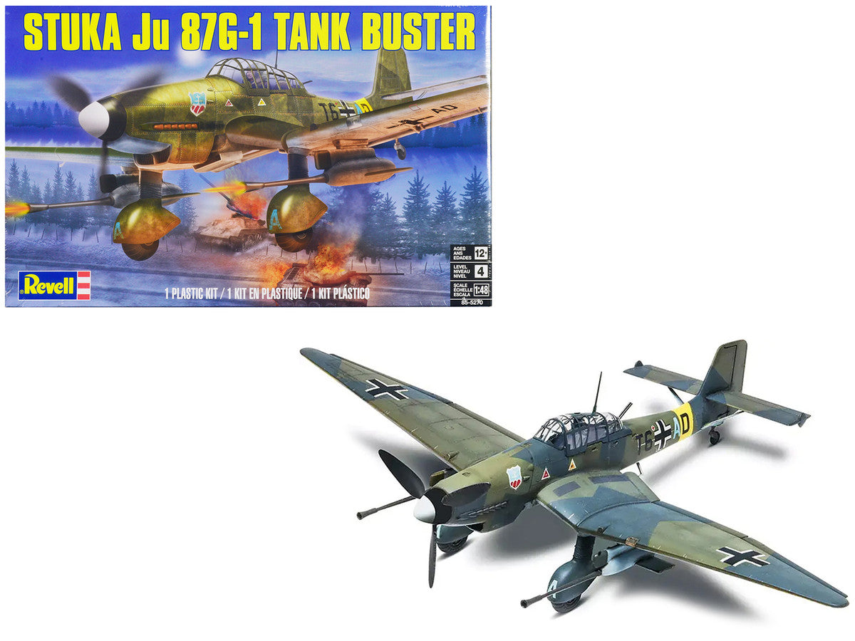 Level 4 Model Kit Junkers STUKA JU 87G-1 Tank Buster Bomber Aircraft 1/48 Scale Model by Revell-0