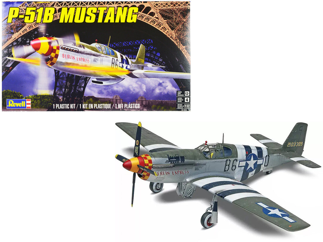 Level 4 Model Kit North American P-51B Mustang Fighter Aircraft 1/32 Scale Model by Revell-0