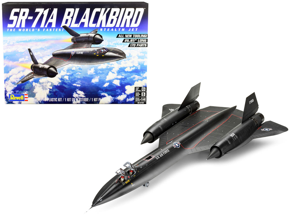 Level 5 Model Kit Lockheed SR-71A Blackbird Stealth Aircraft "The World's Fastest Stealth Jet" 1/48 Scale Model by Revell-0