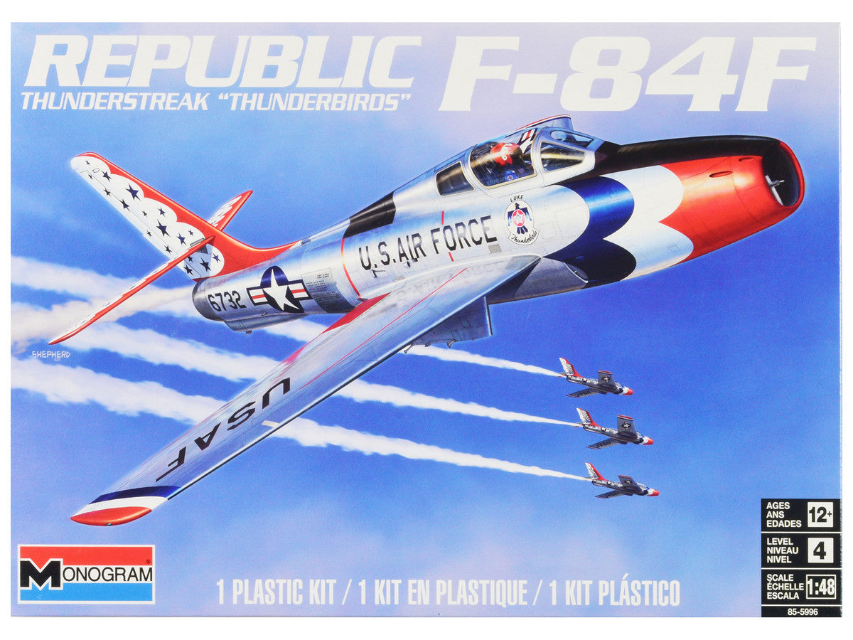 Level 4 Model Kit Republic F-84F Thunderstreak Aircraft "US Air Force Thunderbirds" "Monogram" Series 1/48 Scale Model by Revell-0