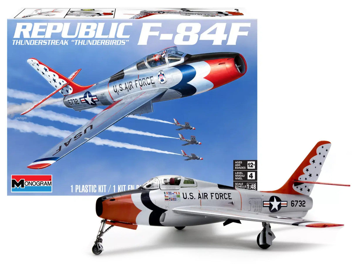 Level 4 Model Kit Republic F-84F Thunderstreak Aircraft "US Air Force Thunderbirds" "Monogram" Series 1/48 Scale Model by Revell-1