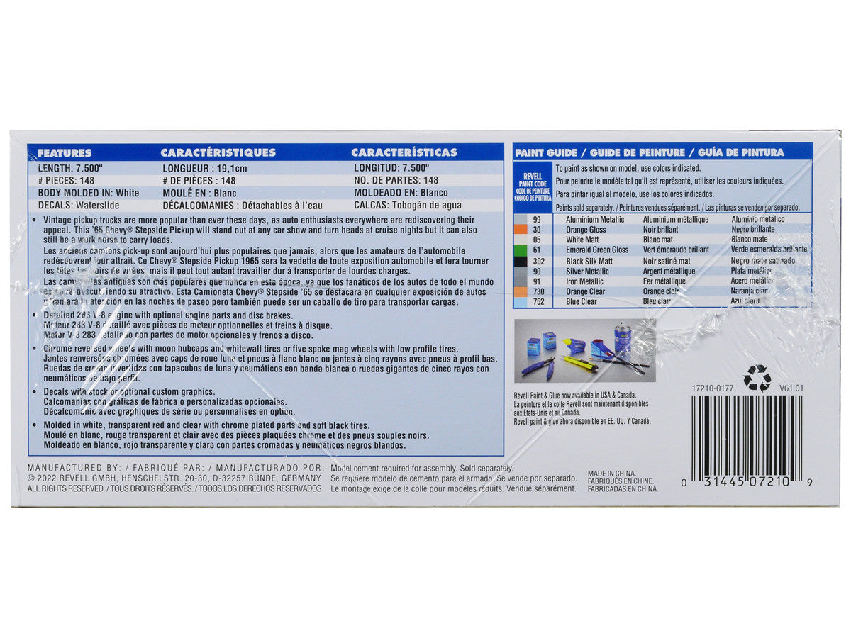 Level 4 Model Kit 1965 Chevrolet Stepside Pickup Truck 2-in-1 Kit 1/25 Scale Model by Revell-2