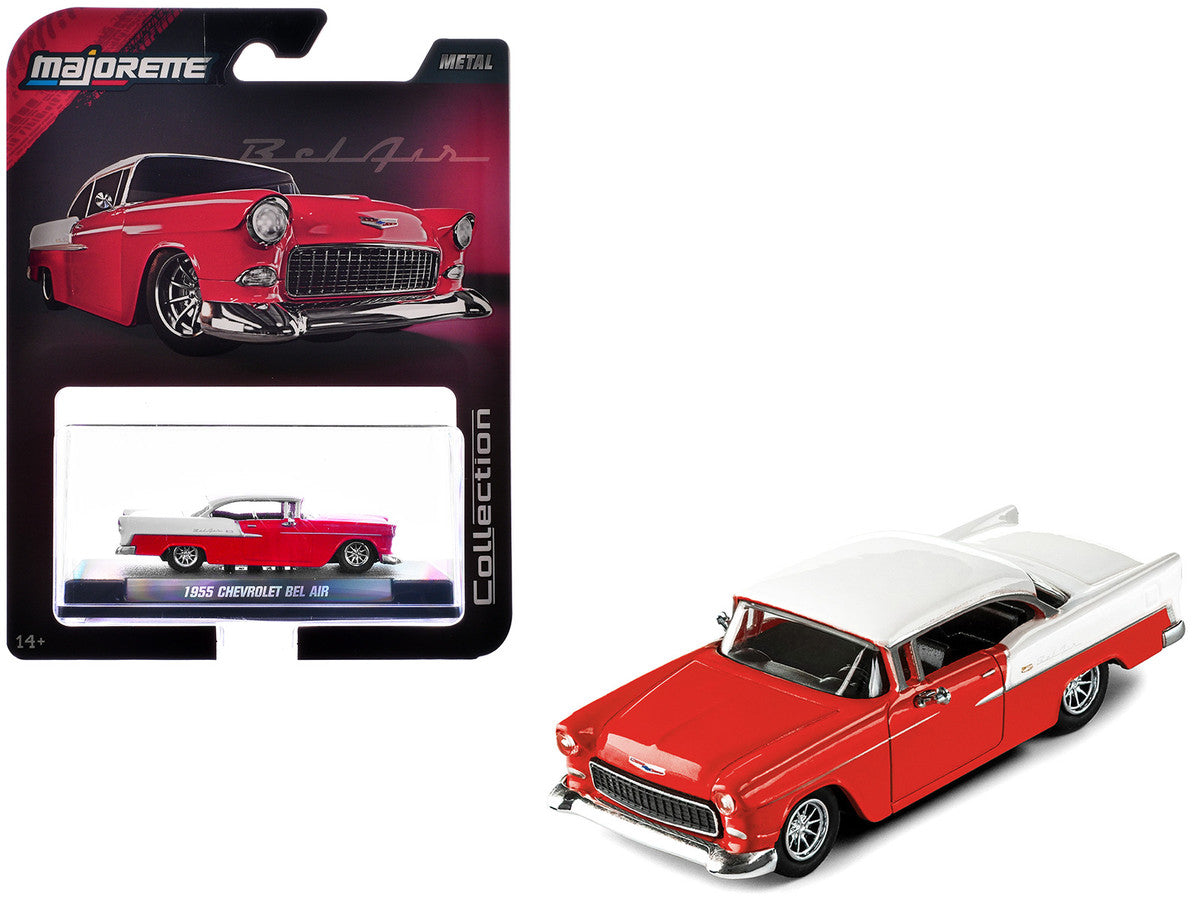 1955 Chevrolet Bel Air Red and White "Collection" Series 1/64 Diecast Model Car by Majorette-2