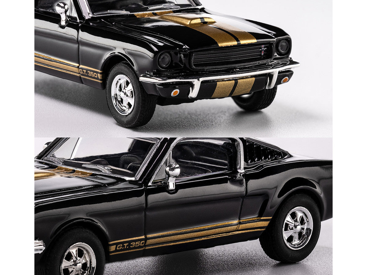 1965 Shelby GT350 Black with Gold Stripes "Collection" Series 1/64 Diecast Model Car by Majorette-1
