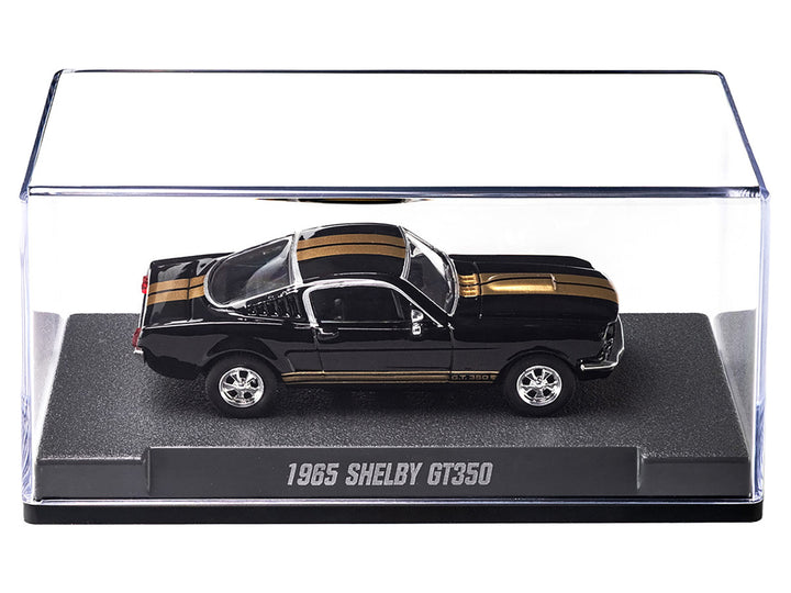1965 Shelby GT350 Black with Gold Stripes "Collection" Series 1/64 Diecast Model Car by Majorette-0