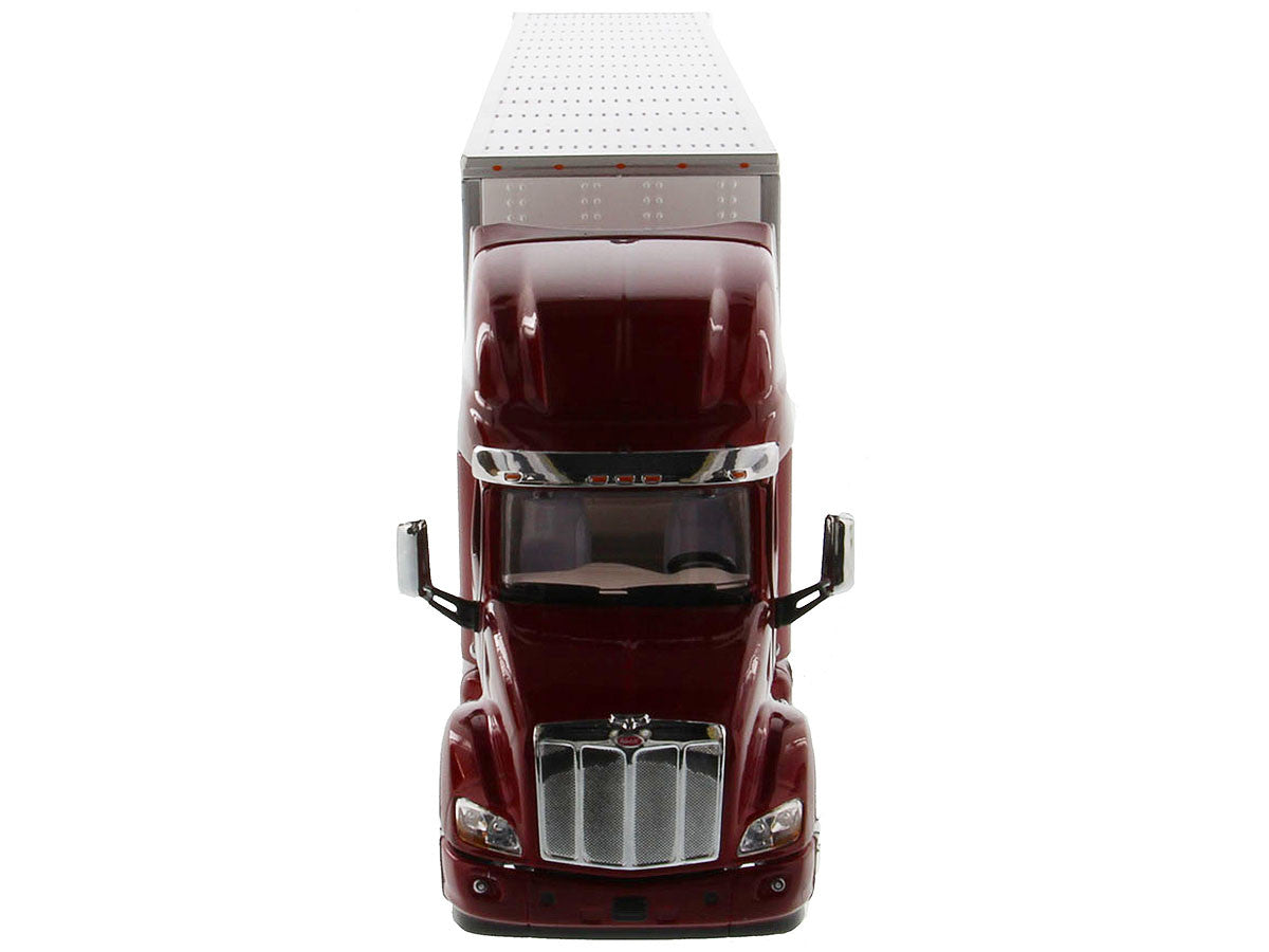 Peterbilt 579 UltraLoft Truck Tractor Red with "CAT Caterpillar" Mural Dry Van Trailer "Transport Series" 1/50 Diecast Model by Diecast Masters-2