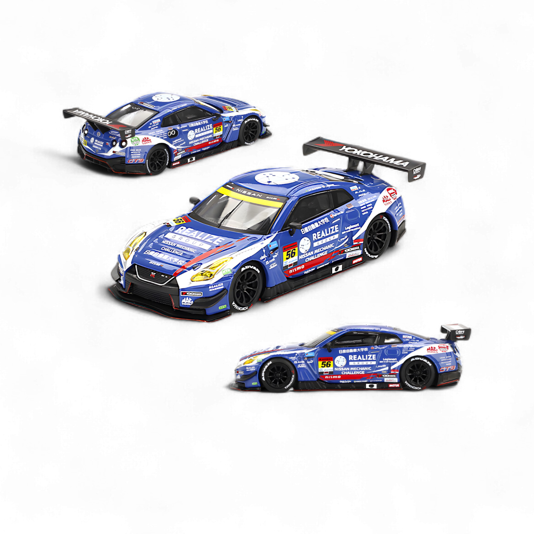 Nissan GT-R Nismo GT3 #56 "REALIZE MECHANIC CHALLENGE GT-R" 2023 SUPER GT SERIES #859 1:64 by Mini-GT