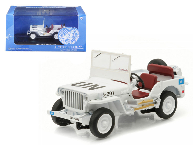 1944 Jeep Willys UN United Nations White 1/43 Diecast Model Car by Greenlight-0