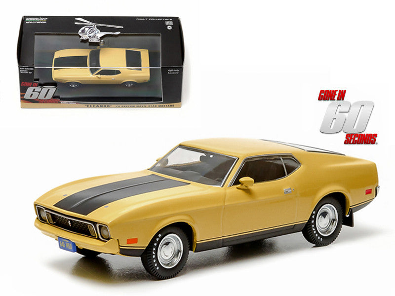 1973 Ford Mustang Mach 1 Yellow "Eleanor" "Gone in Sixty Seconds" Movie (1974) 1/43 Diecast Model Car by Greenlight-0