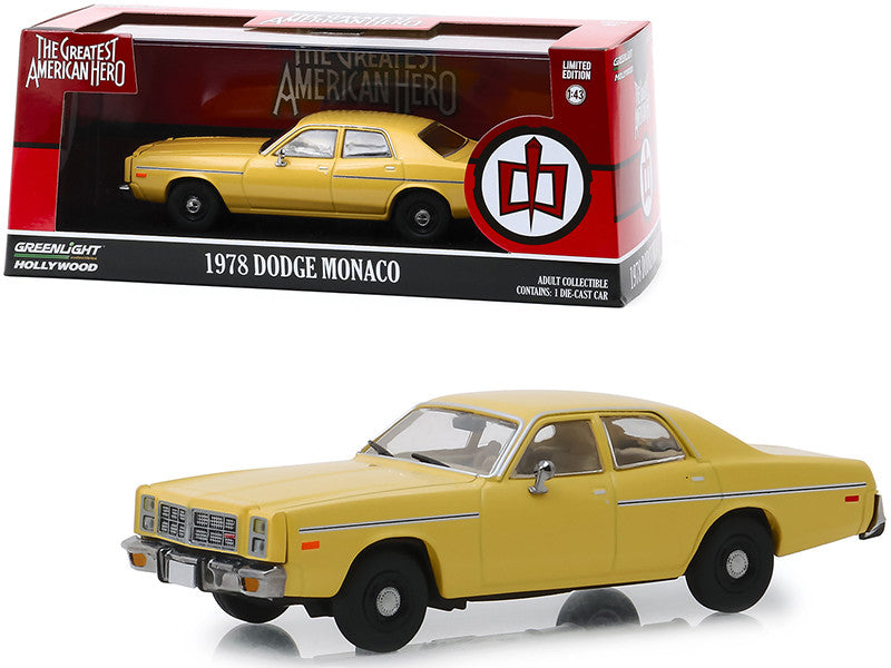 1978 Dodge Monaco Yellow "The Greatest American Hero" (1981-1983) TV Series  1/43 Diecast Model Car by Greenlight-0