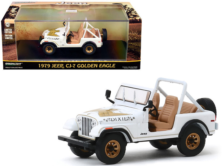 1979 Jeep CJ-7 Golden Eagle "Dixie" White 1/43 Diecast Model Car  by Greenlight-0