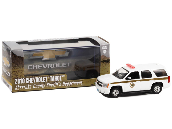 2010 Chevrolet Tahoe White with Gold Stripes "Absaroka County Sheriff's Department" 1/43 Diecast Model Car by Greenlight-1